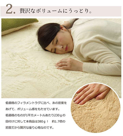 ラグカーペット6畳おしゃれ洗える4畳北欧安い冬絨毯年中ラグマット洗濯防音シャギー冬用正方形200×300