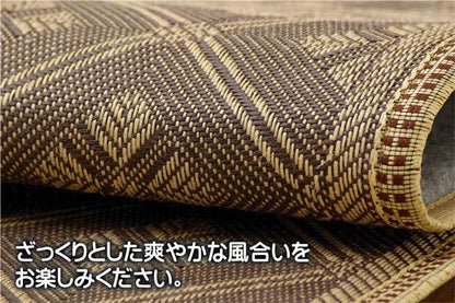 ラグカーペット2畳厚手ダイニングダイニングラグおしゃれ絨毯ラグマット防音日本製防ダニ3畳175×175ブラウンアイボリー
