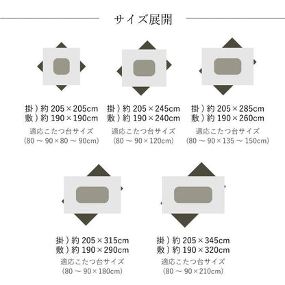 こたつ布団セットこたつ布団セット長方形厚手洗えるおしゃれ掛敷セット5尺和柄花柄洗濯こたつ特大掛け布団205×285こたつ敷