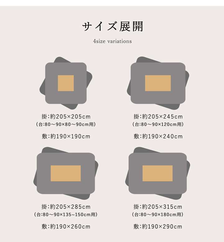 こたつ布団セットこたつ布団セット正方形厚手洗えるおしゃれ掛敷セット洗濯こたつ和柄うさぎかわいい掛け布団205×205こたつ敷き布団190×190
