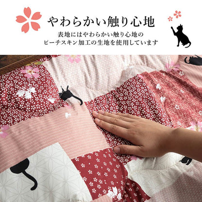 こたつ布団正方形洗濯こたつ猫柄洗える掛け布団厚手和風シンプルおしゃれ布団190×190コタツ布団かわいい暖かいふわふわねこ綿