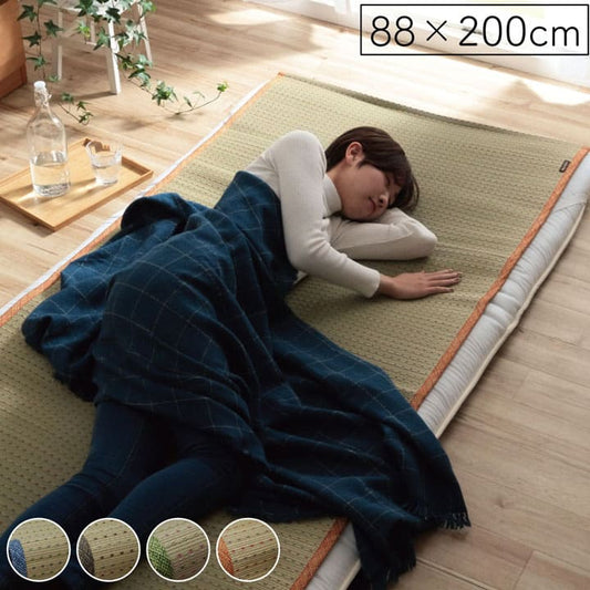 敷きパッドシングル夏寝ござい草ゴム寝具シーツ敷パッドクールおしゃれ90×200春ずれない置くだけさらさらコンパクト小さめ敷きマット通年オールシーズン汗敷きパットマットレスベッド春夏冬
