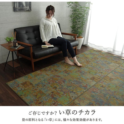 い草ラグラグいぐさ2畳国産ウレタン厚手裏貼りい草カーペット夏用い草カーペット日本製クッションおしゃれ抗菌防臭夏正方形ヴィンテージラグマットカバー拭けるペットオールシーズン通年涼しい