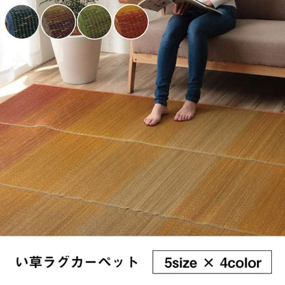 い草ラグラグいぐさ2畳滑り止めウレタン厚手裏貼りい草カーペット夏用い草カーペットクッションおしゃれ抗菌防臭夏正方形グラデーションラグマットカバー拭けるペットオールシーズン通年涼しい