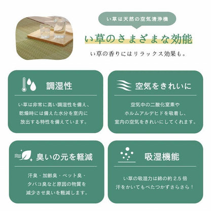 カーペット4畳半夏い草ラグ撥水防ダニ夏用ペット厚手拭ける滑り止め子供ウレタン天然素材おしゃれ正方形通年オールシーズン和風抗菌防臭猫対応薄いひんやり通気性一年中ペット対応子供部屋春