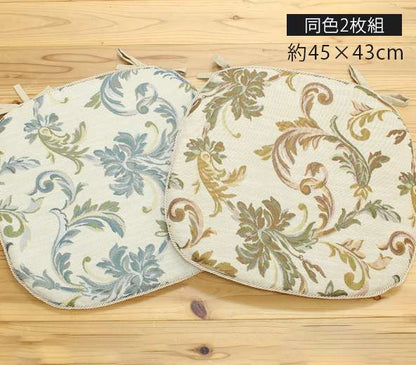 チェアパッド四角クッション座布団椅子用紐付きおしゃれ洗える座る用椅子厚手ひも付きイス椅子用クッション2個セット