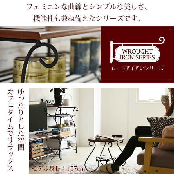 ヨーロッパ風ロートアイアン家具靴箱兼飾り棚幅61.5シューズボックス下駄箱シューズラック靴収納アイアン脚アンティーク風