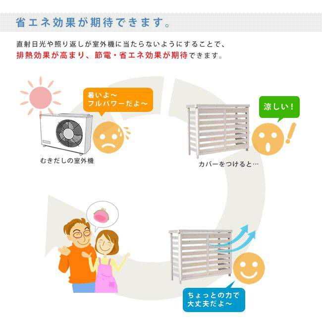 室外機カバー逆ルーバー大型収納白エアコン室外機屋外カバーガーデニング木天然木省エネルーバーモダン日よけ雪対策花台diyウッドおしゃれエアコンカバー風向き日除けジャンボ特大雪ワイド棚頑丈