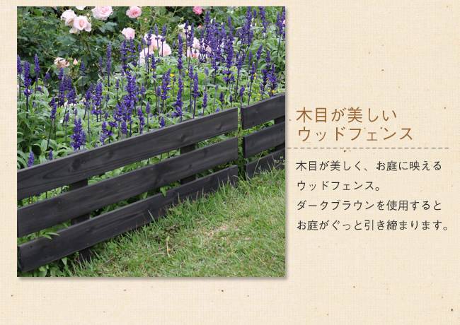 天然木製スティックフェンス［ボーダー］3枚組【フェンス木製フェンス天然木製ガーデンフェンスガーデニング枠柵仕切り目隠し境目クラシカルアンティークトレリスベランダつる薔薇バラ朝顔園芸ラティス】