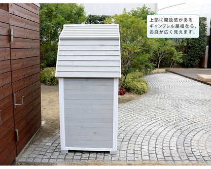ギャンブレル・ルーフ木製収納庫【送料無料物置倉庫収納庫天然木木製庭物入れおしゃれ大型北欧ナチュラルガーデニングキャンプスポーツ屋外家具三角屋根木製収納庫diy物置小屋キット棚北欧調】