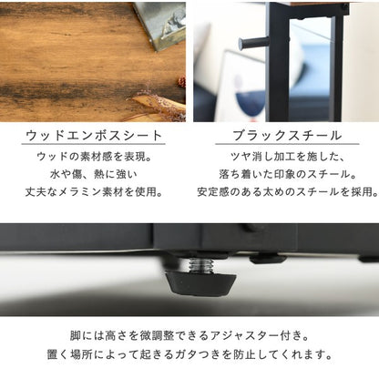 スタンドミラー全身鏡幅40高さ160cm奥行30cmヴィンテージ風フック棚付きアイアン黒縁一人暮らしダークブラウンブラックインダストリアルelvis