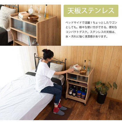 パソコンデスク机収納木製キャスタースリムワゴンデスク天板プリンター棚薄型一人用コンパクト省スペース在宅一人暮らし本棚おしゃれPCデスクテレワーク在宅勤務キャスター付き移動ハイタイプ