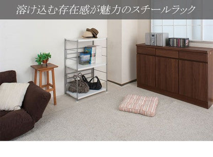 ラック棚スチール可動日本製収納3段幅60テレビ台リビング丈夫棚板スリム本棚木目調洋服観葉植物ディスプレイオープンラックおしゃれ可動棚天板付きコンパクトワイドアイアンシェルフ壁面収納