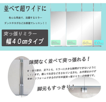 鏡ミラー突っ張り姿見全身ラックリビング一人暮らし40薄型コンパクト玄関日本製つっぱりアイアン枠なしスタンドおしゃれ垂直ノンフレームラダーラック突っ張りラック縁なし薄いシンプルインテリア