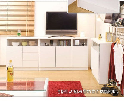 キャビネット完成品木製ガラス日本製リビング棚幅120大容量食器棚引き出し扉付きルーター奥行30収納国産キッチン薄型スクエアおしゃれリビングボードサイドボード本棚ラック低めスリム書類収納