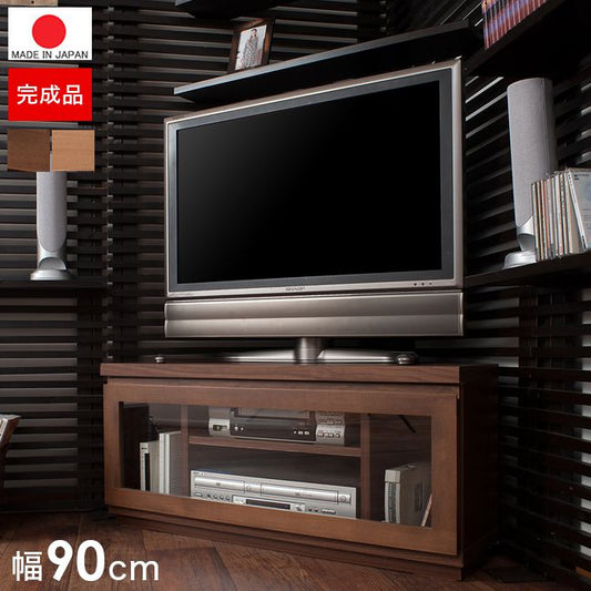テレビ台コーナー完成品ローローボード90おしゃれTV台日本製収納テレビボード木製32型扉収納付き木目調32インチ