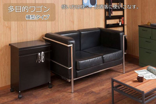 キッチンワゴンキャスター付きランドリーワゴンスチールスリム収納おしゃれ天板サイドテーブル北欧黒日本製キャスターワゴン幅50