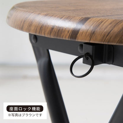 パイプ椅子折りたたみ軽量傷防止丸椅子木製モダン小さい木目丸型丈夫レトロ折りたたみ椅子室内スチールスツール椅子ヴィンテージおしゃれ軽い折り畳みコンパクト頑丈格安高め持ち運び小型スリム