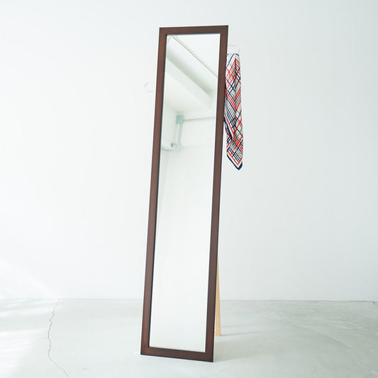 スタンドミラー姿見全身スリム鏡幅35薄型フック一人暮らし日本製木製シンプルハンガー付きリビング大きい自立軽量スタンドおしゃれインテリアコンパクト自立式スタンド軽いミラー等身大大
