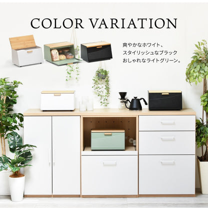 波形ブレッドケース斜めタイプキッチン収納スパイスラックマグネットパンケースキャニスターストッカー上開き前開き両開きブレッドケースブラックホワイトキッチン収納木製北欧バンブー竹製トースターおしゃれすっきり収納