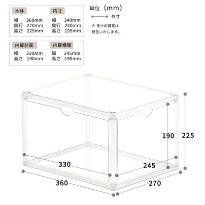 マルチクリアボックス2個セットW360×D270×H225mmマルチクリアボックス2個セットコレクションケースディスプレイケース全面クリア360度透明