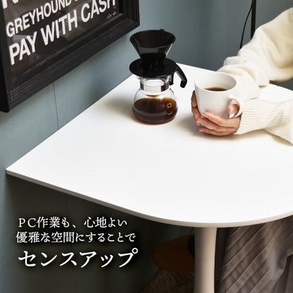 ハーフラウンドテーブル60cm【ホワイト】W600×D600×H730mmチューリップコーヒーテーブルカフェテーブルチューリップテーブルラウンドテーブルダイニングテーブル