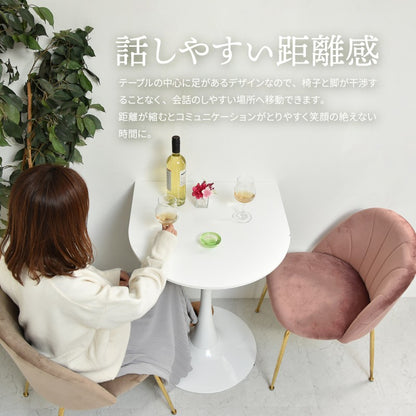 ハーフラウンドテーブル60cm【ホワイト】W600×D600×H730mmチューリップコーヒーテーブルカフェテーブルチューリップテーブルラウンドテーブルダイニングテーブル