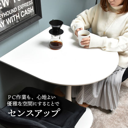 ハーフラウンドテーブル70cm【ホワイト】W700×D700×H730mmチューリップコーヒーテーブルカフェテーブルチューリップテーブルラウンドテーブルダイニングテーブル