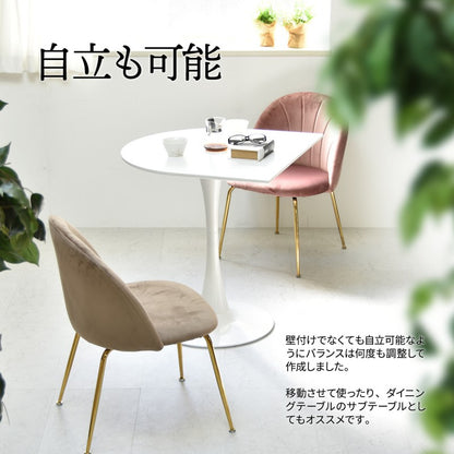 ハーフラウンドテーブル70cm【ホワイト】W700×D700×H730mmチューリップコーヒーテーブルカフェテーブルチューリップテーブルラウンドテーブルダイニングテーブル