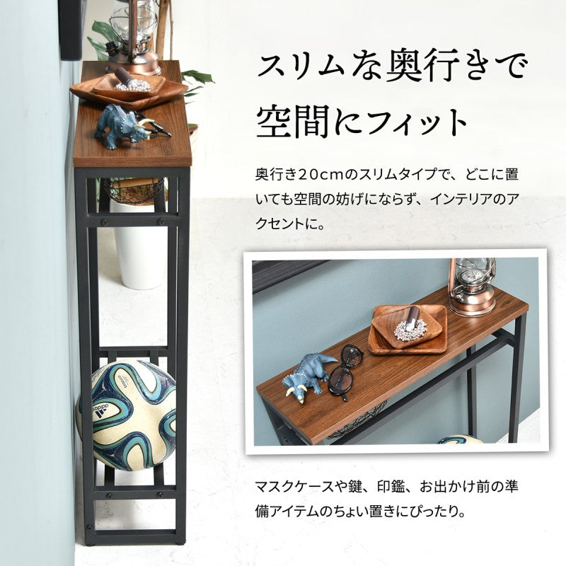 メラミンコンソールテーブルW60W600×D200×H800mmスリムテーブルハイテーブルカウンター飾り棚エントランステーブル玄関テーブル玄関収納玄関テーブル玄関デスクサッカーボール収納ボール収納インテリアテーブル