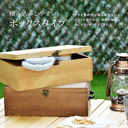 アウトドアキッチンツールボックスW220×D120×H375mm（取っ手含む）OUTDOORキャンプ映えハイキングピクニックキャンプキャンプめしキッチン収納木製ラック
