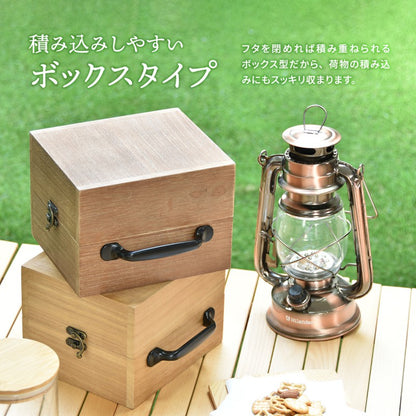 アウトドアスパイスボックスW180×D130×H179mm（取っ手含む）OUTDOORキャンプ映えハイキングピクニックキャンプキャンプめしキッチン収納木製ラック