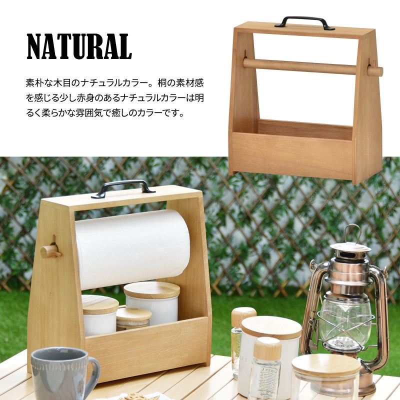 アウトドアペーパーホルダーW320×D150×H325mm（取っ手含む）OUTDOORキャンプ映えハイキングピクニックキャンプキャンプめしキッチン収納木製ラック