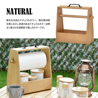 アウトドアペーパーホルダーW320×D150×H325mm（取っ手含む）OUTDOORキャンプ映えハイキングピクニックキャンプキャンプめしキッチン収納木製ラック