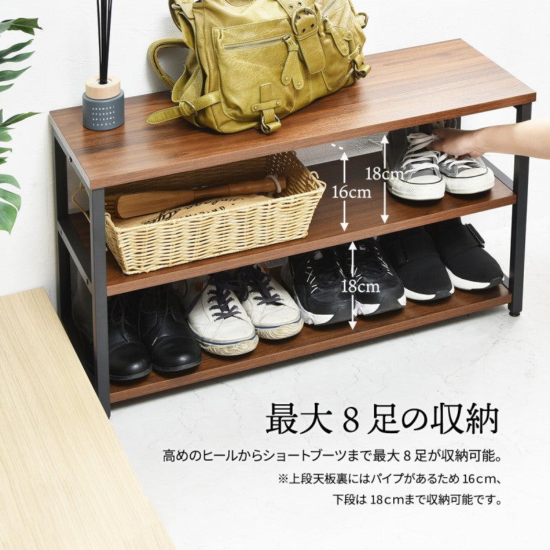 メラミンシューズラックW80W800×D300×H450mm下駄箱玄関収納玄関家具靴ラックラック靴箱収納おしゃれコンパクトシンプル省スペース靴入れブラウンホワイトオープンラックスリッパラックオープン収納靴収納棚