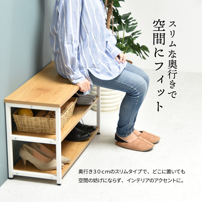 メラミンシューズラックW80W800×D300×H450mm下駄箱玄関収納玄関家具靴ラックラック靴箱収納おしゃれコンパクトシンプル省スペース靴入れブラウンホワイトオープンラックスリッパラックオープン収納靴収納棚