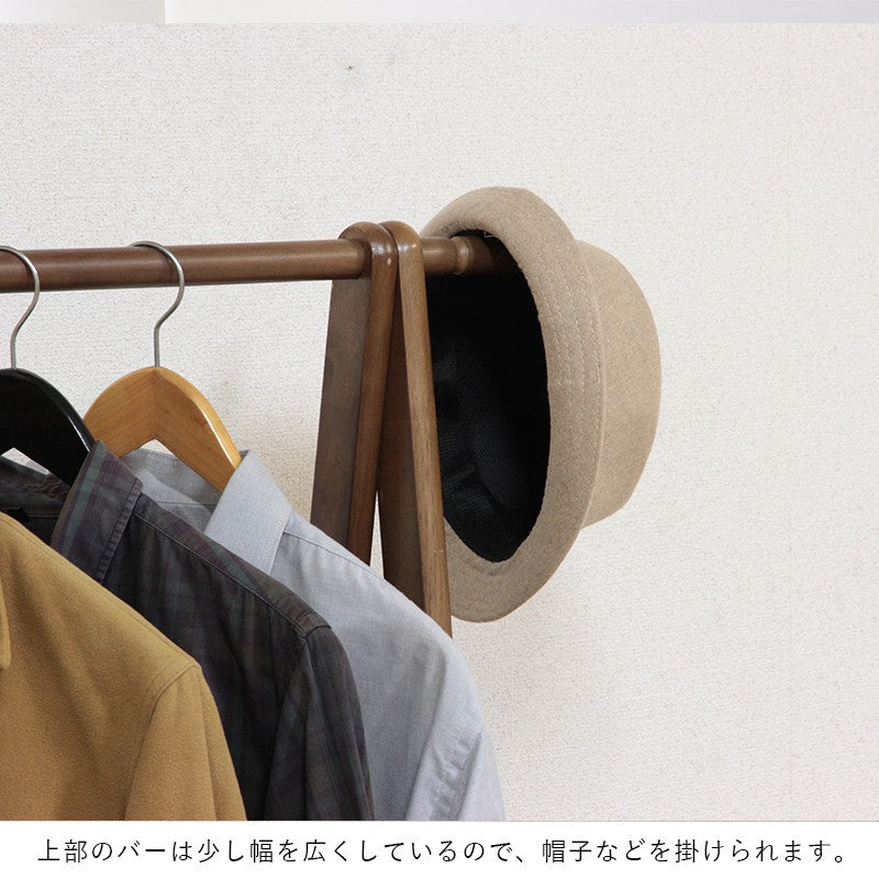 ハンガーラック木製折りたたみ頑丈スリム省スペースコートハンガー幅80棚付きコート掛けシンプルおしゃれコンパクト洋服掛け北欧ハンガーラック洋服収納大容量軽量80cm幅シングルハンガースタンド薄型高い子供服a型三角スタンドウッド