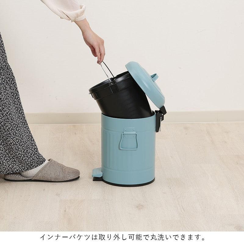 ゴミ箱ごみ箱ふた付きおしゃれ5lペダル丸型ダストボックスごみばこ5リットル洗面所小さい臭わない蓋付き省スペースリビングコンパクト5Lかわいいスチール中身見えない室内スリム一人暮らし部屋約幅25ミニ小型業務用袋見えない開閉
