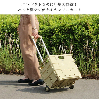 キャリーカート軽量折りたたみ買い物コンテナキャリーアウトドア2輪コンパクトキャリーボックスショッピングカート買い物用折り畳み輪軽いコロコロミニアウトドアワゴン頑丈折り畳み式旅行超コンパクトキャンプコンテナキャリーコンテナカート