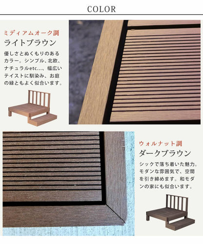 人工木ウッドデッキecomoku（エコモク）1台ステップ・フェンスセット