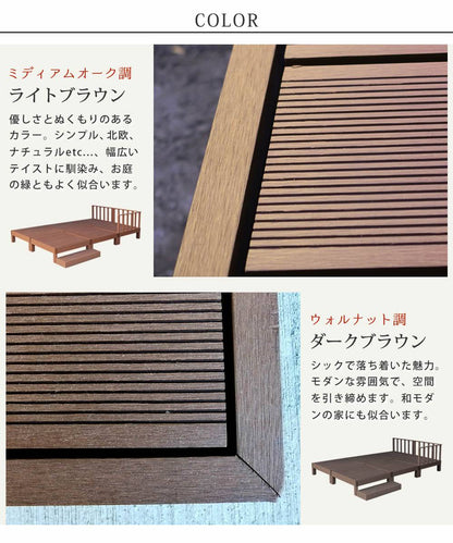 人工木ウッドデッキecomoku（エコモク）6台ステップ・フェンスセット