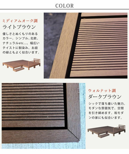 人工木ウッドデッキecomoku（エコモク）8台ステップ・フェンスセット