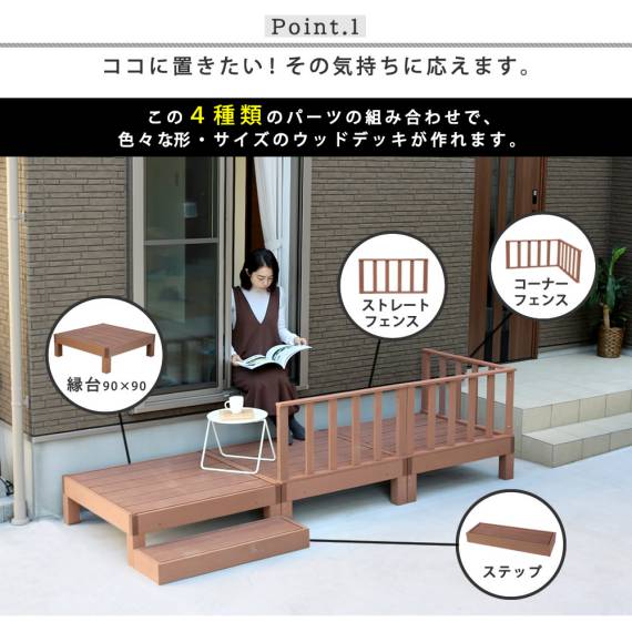 人工木ウッドデッキecomoku（エコモク）8台