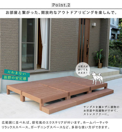 人工木ウッドデッキecomoku（エコモク）8台