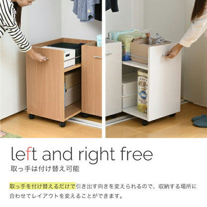 ラック棚クローゼット押入れキャスター2段ワゴン移動収納スライドスリムロータイプ木製薄型隙間木製本棚60cm大容量おしゃれ2個セット移動式コンパクト北欧幅40キャスター付き木取手