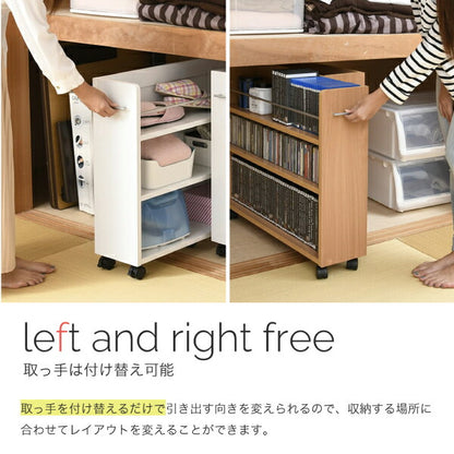 ラック棚クローゼット押入れキャスター2段3段ワゴン移動収納可動スライドスリムロータイプ木製薄型隙間木製本棚80cm大容量おしゃれ4個セット可動棚移動コンパクト北欧幅20キャスター付き木