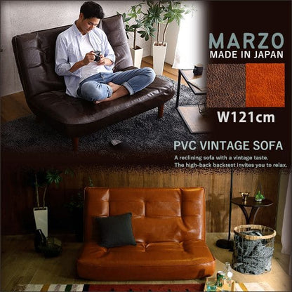 2Pリクライニングヴィンテージソファ【MARZO-マルツォ-】