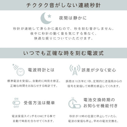 掛け時計電波時計温度湿度計カレンダー表示ホワイト時計シンプルおしゃれオシャレホワイト白壁掛け電波気温湿度カレンダー一人暮らし子どもリビングオフィス会議室便利インテリア静か