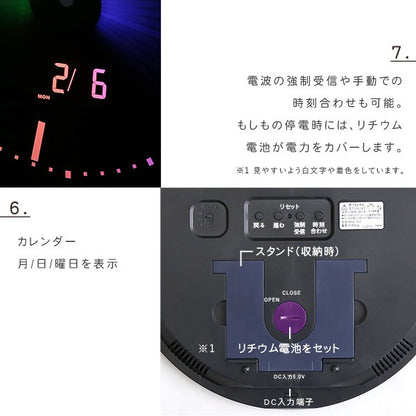 掛け時計デジタル時計カラーグラデーション明るさ2段階調整時計かっこいい電波時計キッズ子供壁掛けライト光るおしゃれリビング家族プレゼント贈り物ギフト男の子