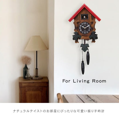 掛け時計カッコークロック飾り振子付き時計掛け時計ギフトおしゃれプレゼントかわいい新築祝い結婚記念日還暦祝いからくり時計鳩時計カッコー時計ナチュラル子供部屋リビング北欧お礼大きい